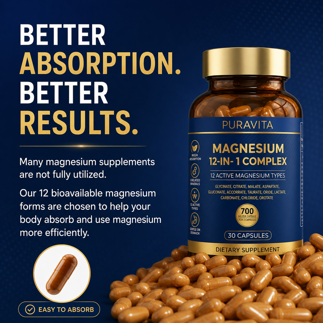 PuraVita 12-IN-1 Magnesium Complex Capsules
